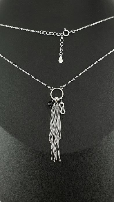 Naszyjnik celebrytka p.925 z przywieszkami krawatka