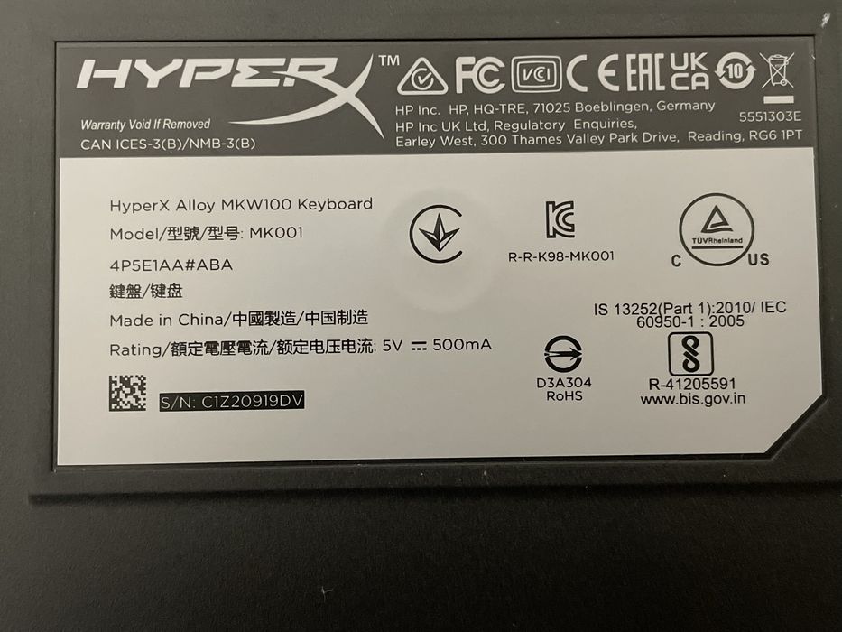 HyperX Alloy MKW100 Keyboard