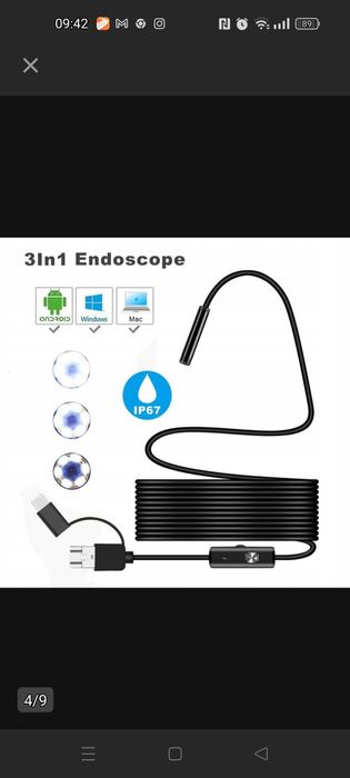 Endoskop Kamera inspekcyjna USB-C 5M OTG LED 3W1 do Telefonu