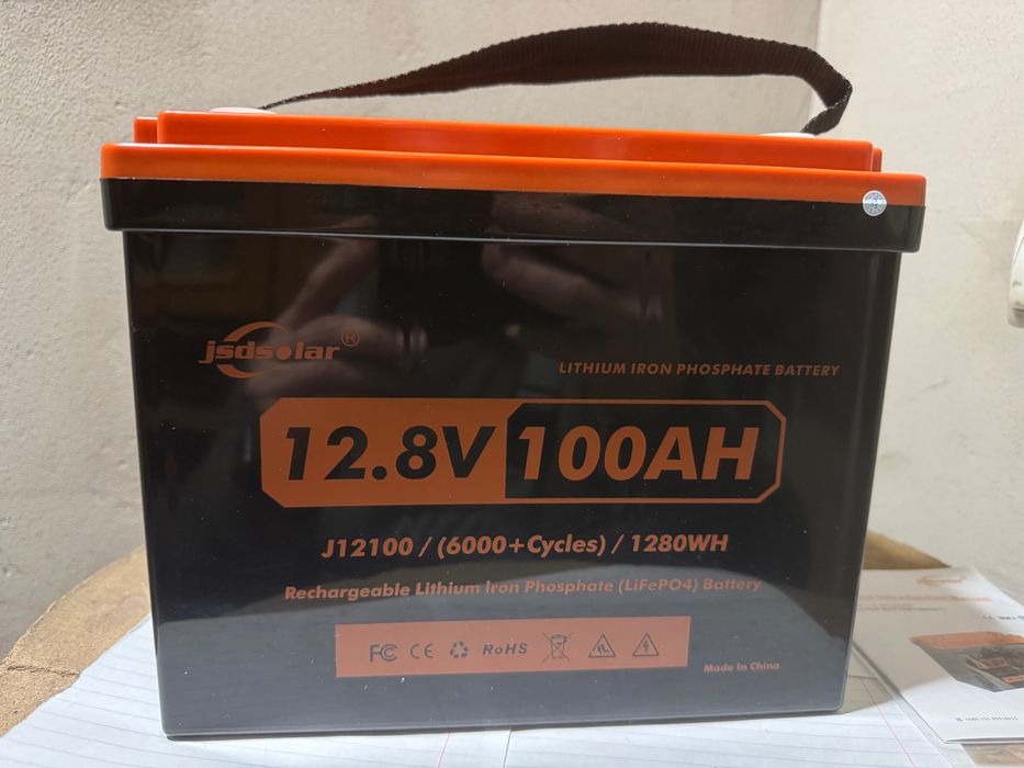 Акумулятор Jsdsolar LiFePO4 12V 100Ah (1280Wh) із BMS, 6000 + циклів