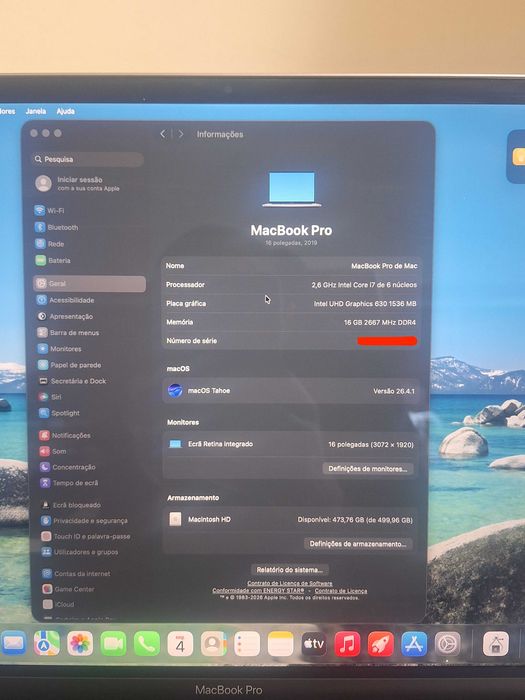 MacBook Pro 16” 2019 i7 16GB RAM 512GB SSD | Bateria em bom estado