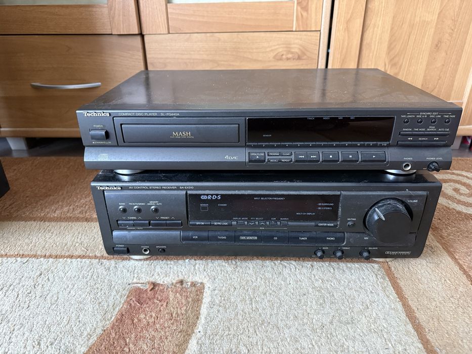 Zestaw audio technics – amplituner + odtwarzacz cd