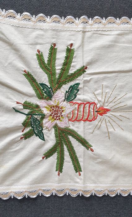 Bieżnik/Obrus Haftowany Vintage/Retro Boże Narodzenie