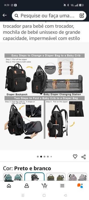 Mochila com trocador cinza escura