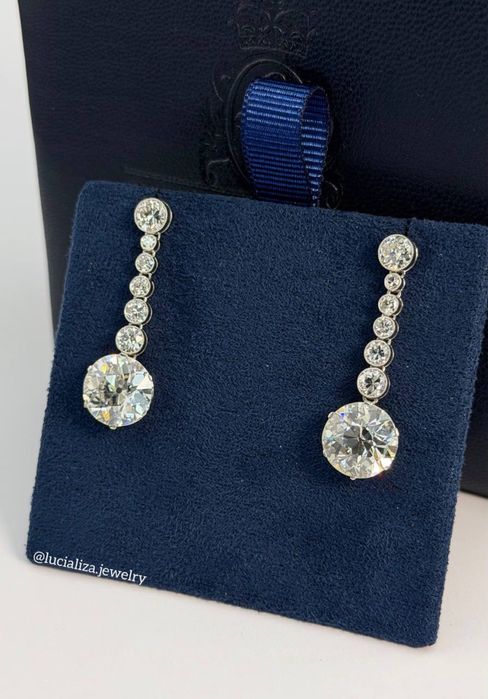 Сережки з діамантами 8.95ct  Платина 950 проба