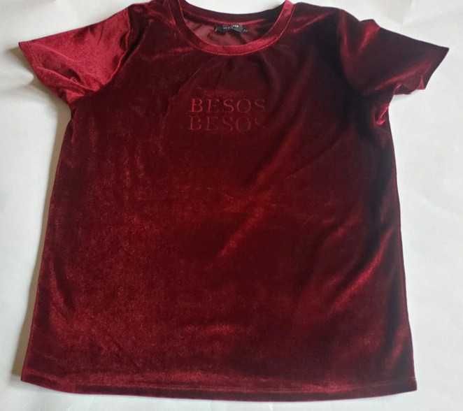 Bluzka welur bordo Reserved M