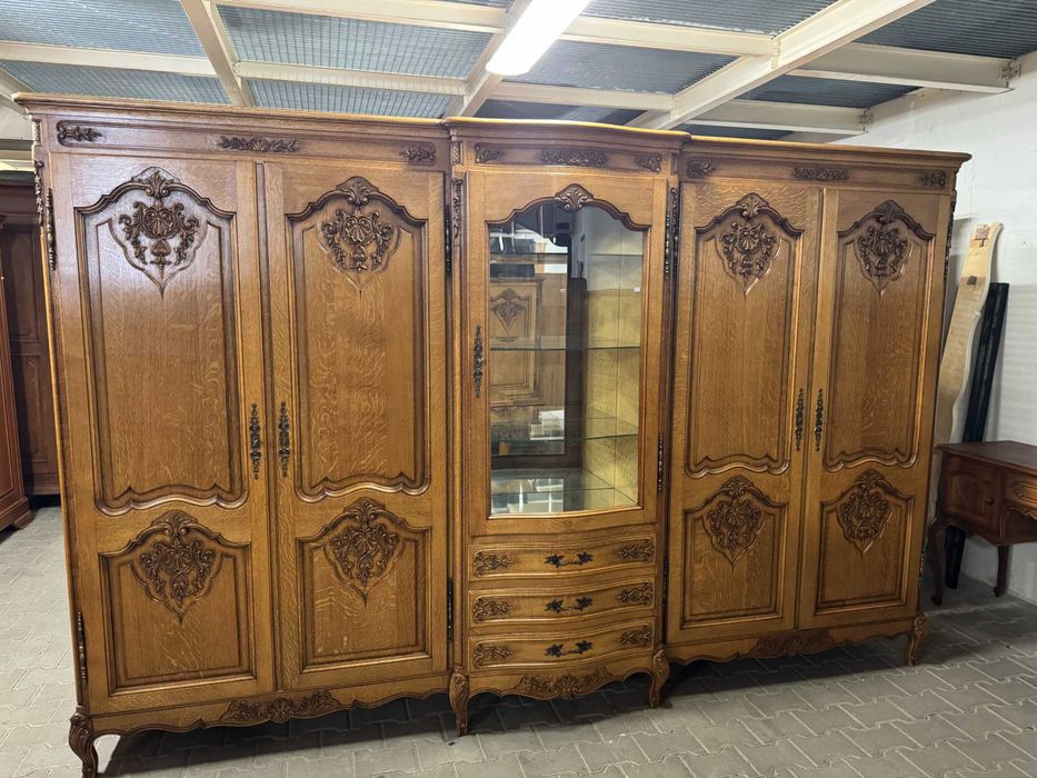 Szafa drewniana witryna Ludwik biblioteka drewniana szafa duża dąb