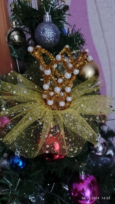 Корона заколка новорічна