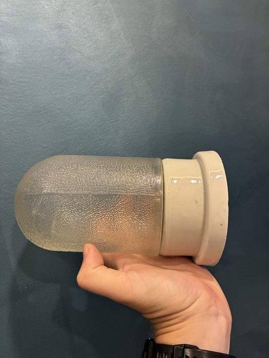 Lampa prl retro orzechówka ganek warsztat ceramika