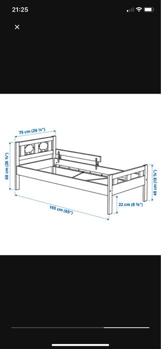 Estrutura cama c/estrado ripas, 70x160 cm