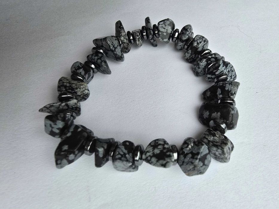 Bransoletka unisex  obsydian 19 cm.