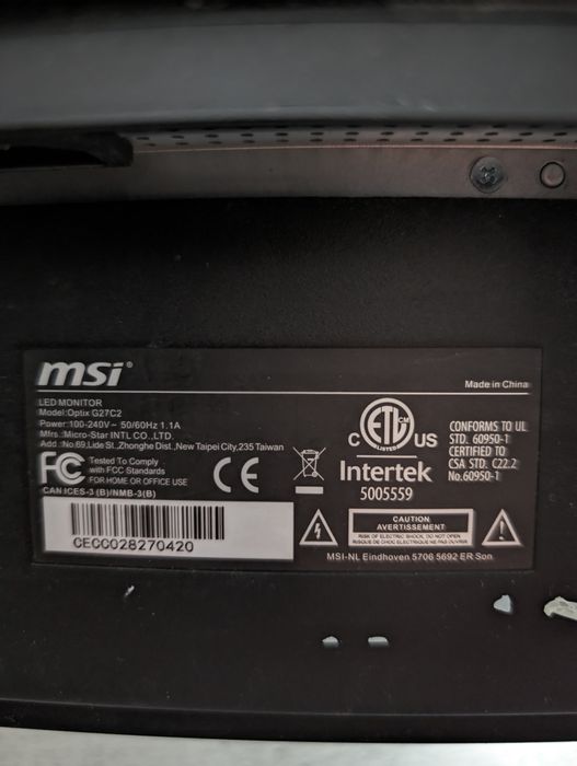 Монітор MSI optix G27C2