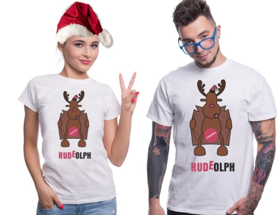 Zestaw koszulek  Rudeolph christam censure DESIGN damska i męska