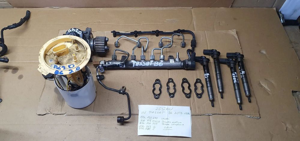 Wtryskiwacze wtryski układ wtryskowy paliwa zestaw pompa listwa wtryski pompka VW Passat B6 2.0 TDI Common Rail