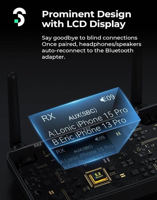 Adapter audio bluetooth 5.3 bt-32 soomfon nadajnik odbiornik