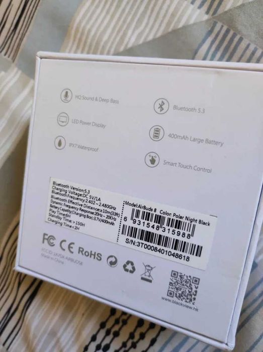 Blackview AirBuds 8 Novos – ANC, IPX7, 30h Bateria