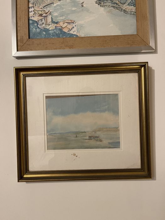 Aguarela de Jaime Silva. Assinada