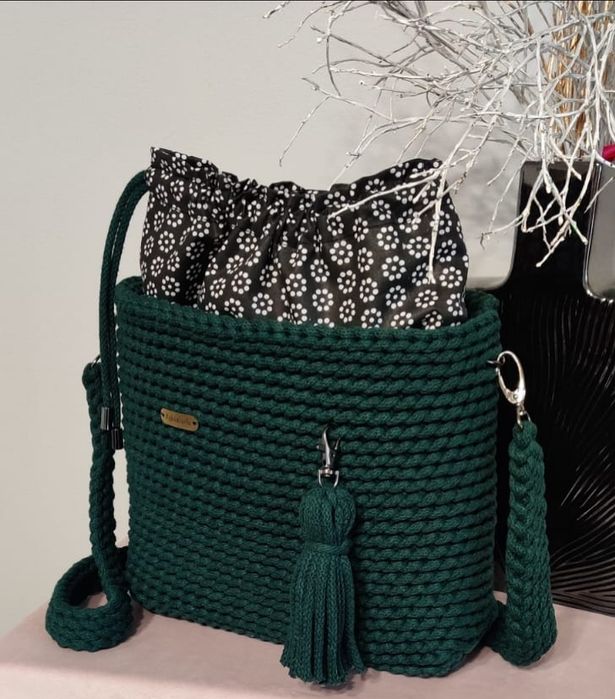 Torebka listonoszka butelkowa zieleń