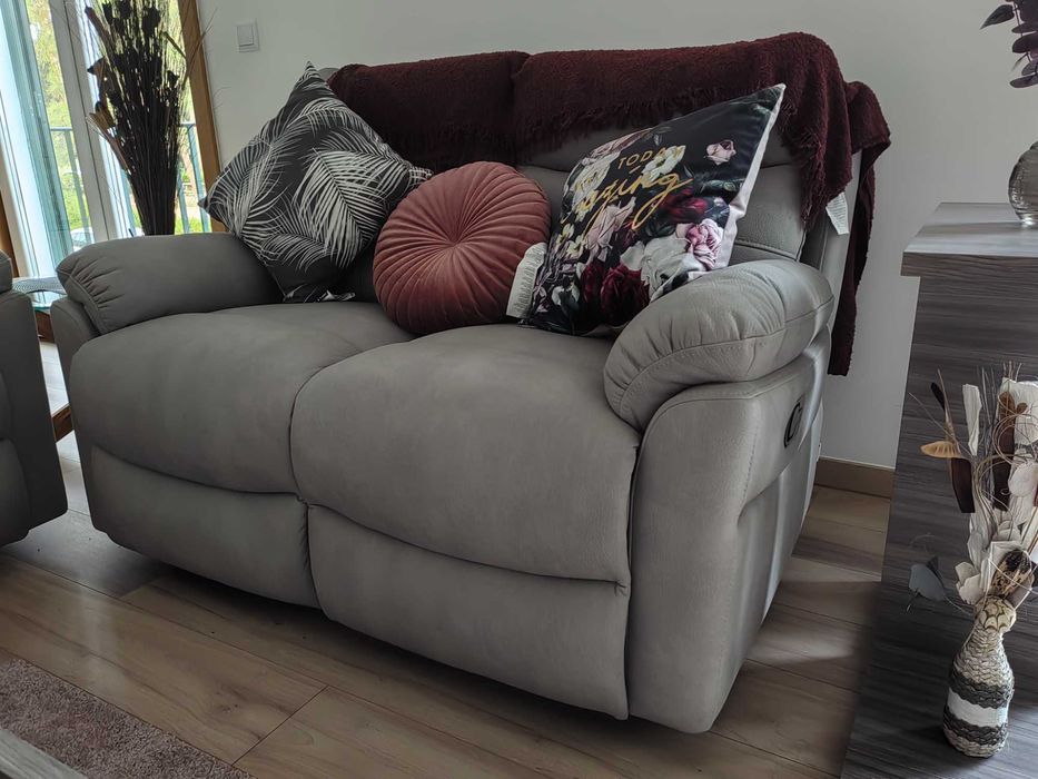 2 seater light grey fabric sofa. Never used