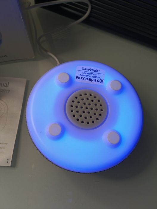 Generator białego szumu głośnik LED ułatwiający zasypianie lazyNight