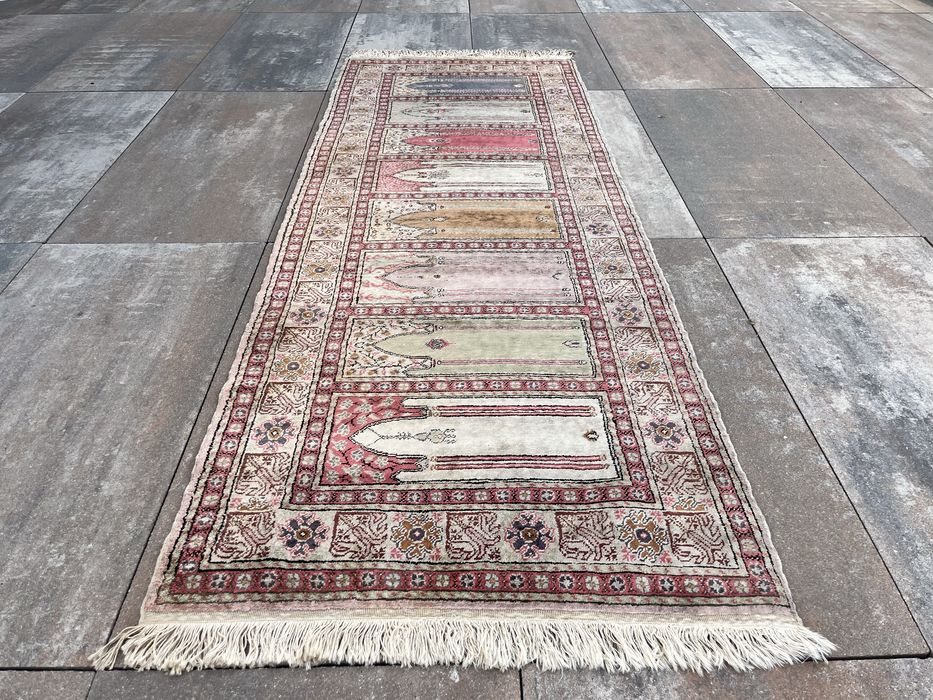 Cudny ręcznie tkany wełniany chodnik Kayseri 84x228cm