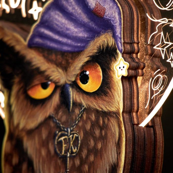 Дерев‘яний світильник Мудрий філін