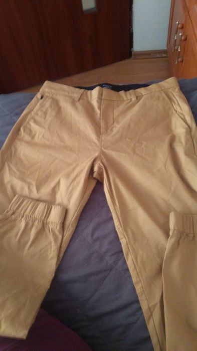 Musztardowej spodnie chinosy 82 pas.     13