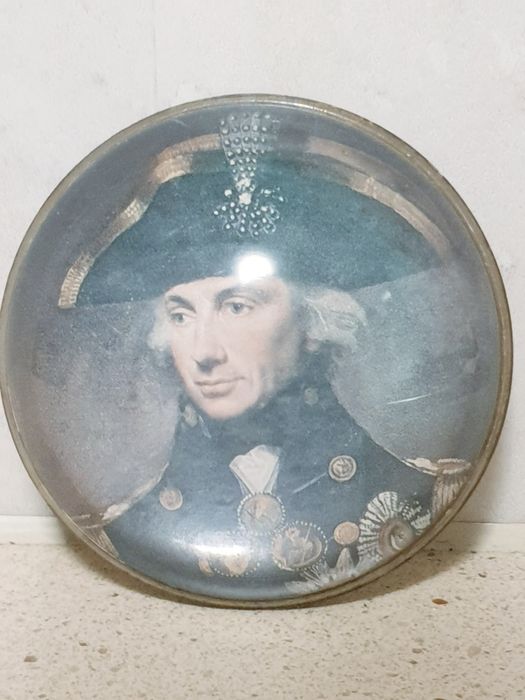 Vintage paperweight featuring Admiral Nelson's image