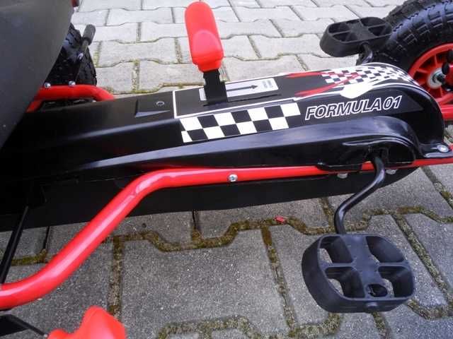 DUŻY Gokart Na Pedały POMPOWANE koła AIR Gokart do 30 kg 3-7 lat