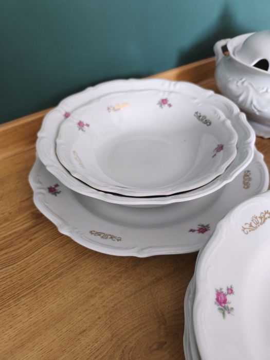 Serwis obiadowy porcelanowy Bogucice z Katowic PRL Porcelana