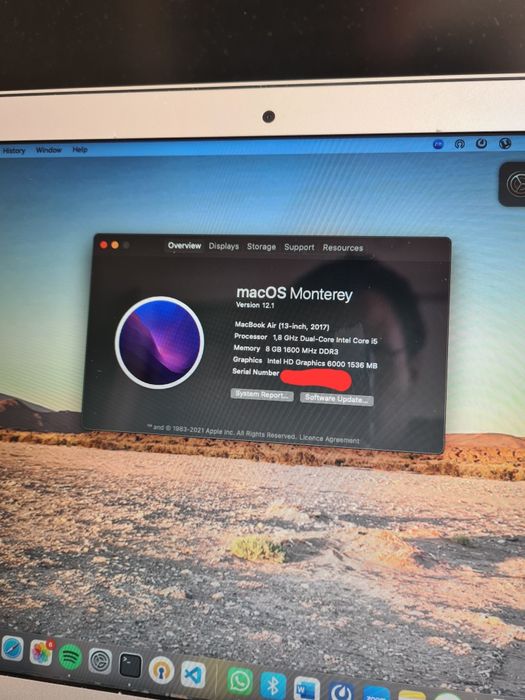 Macbook Air (13 inch, 2017) SSD 500GB + Carregador