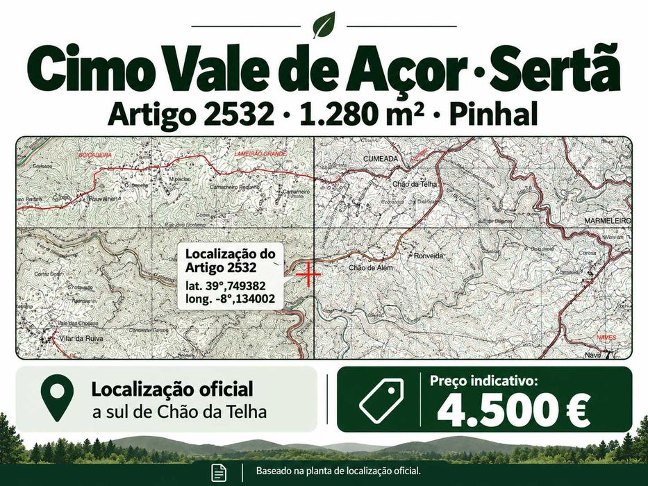 4 terrenos na Sertã - 10.460 m² + ruína registada