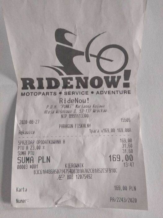 Rękawice na motocykl