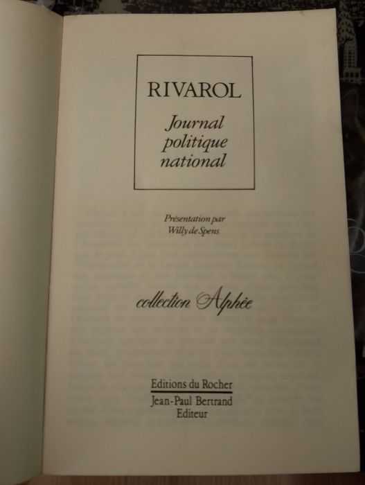 Journal politique national Antoine de Rivarol