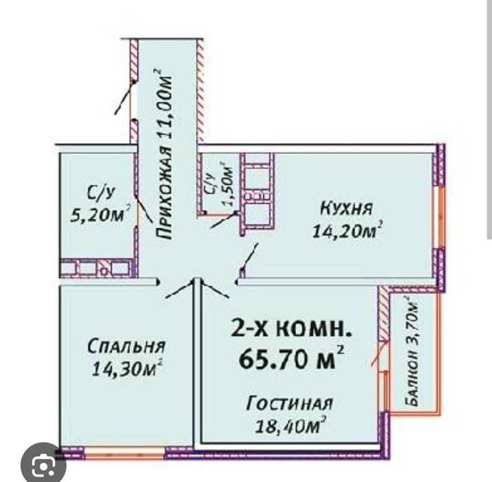 Видовая 2-комнатная квартира в ЖК «Альтаир-1»
