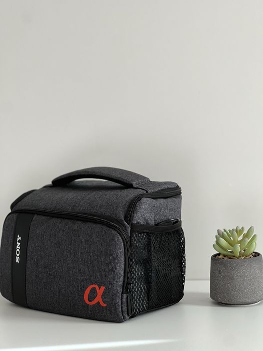 Сумка к фотоаппарату Sony a + дождевик Серый с черным