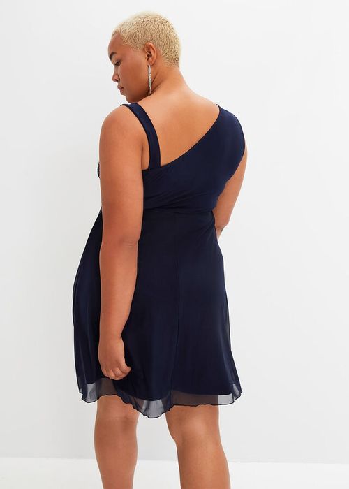 B.P.C granatowa sukienka z aplikacją ze szprosów ^44/46