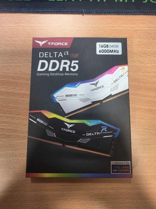 Memória RAM UDIMM TEAMGROUP T-Force DELTAα Alpha RGB 16GB (2x8GB) DDR5-6000MHz (AMD Expo) CL38 (38-38-38-78) 1.25V Preta
