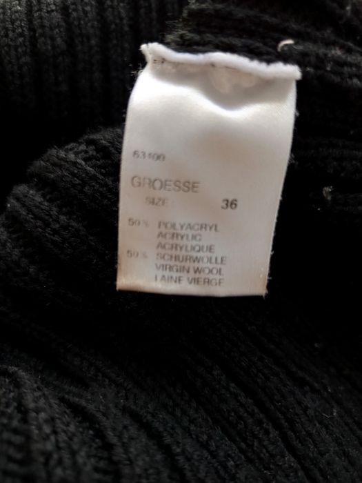 Zimowy premium sweter czarny joop wełniany damski S gruby ciepły