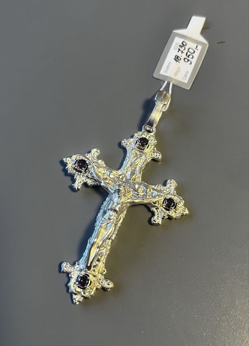 MEGA krzyż srebrny Jezus Chrystus próba 0,925