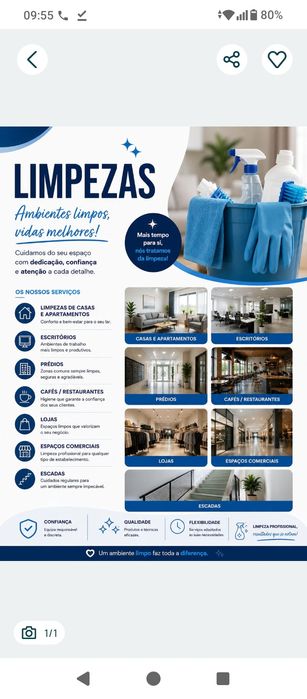 Serviços de limpeza doméstica, residencial e comercial