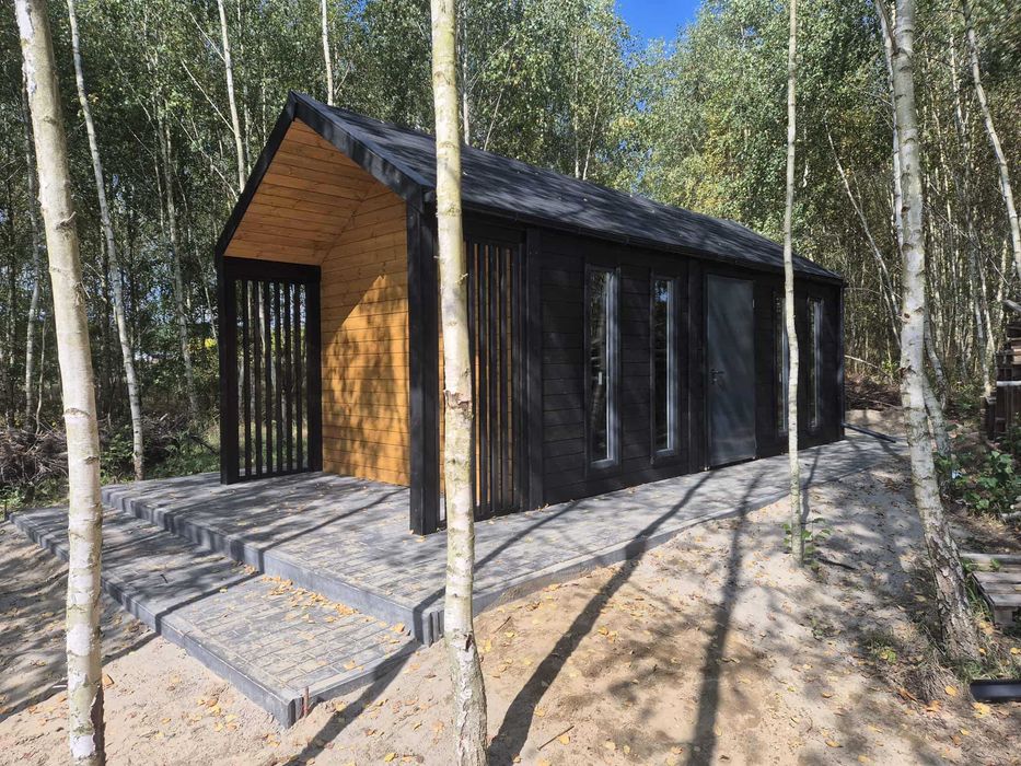 • • • • Domek narzędziowy • • • • D25 5x3,5 m z tarasem DREWNOTRIK