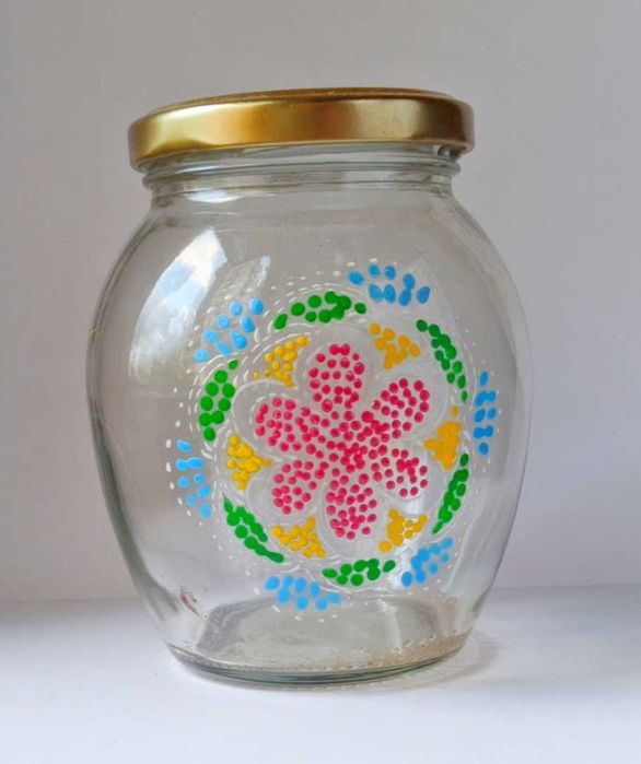 Баночки ручний розпис 370 мл скло банка для варення/сипучих