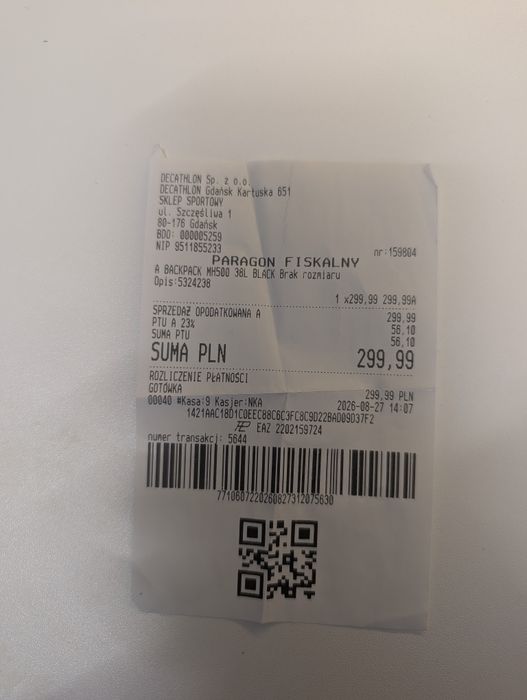 Quechua 38l plecak mh500 Decathlon raz użyty