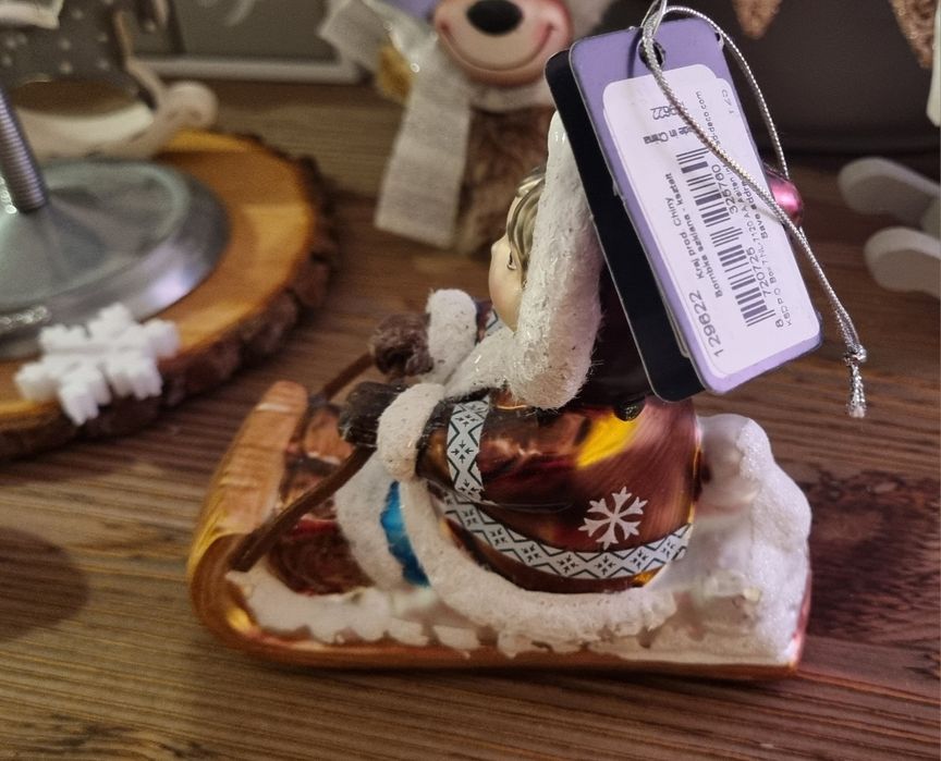 Bombka Pani Eskimos, szklana. Ręcznie malowana