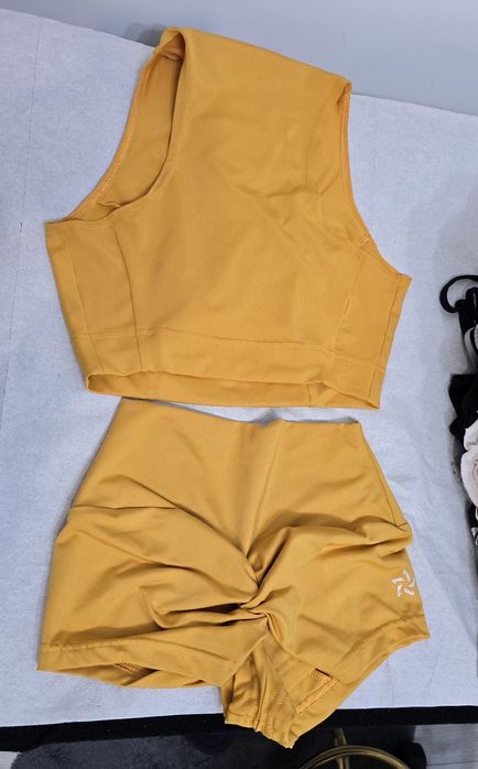 Strój pole dance gym star push up musztardowy xs/s