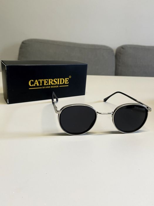 Okulary przeciwsłoneczne CATERSIDE – Okrągłe Retro / Vintage, Etui, Nowe (2815)
