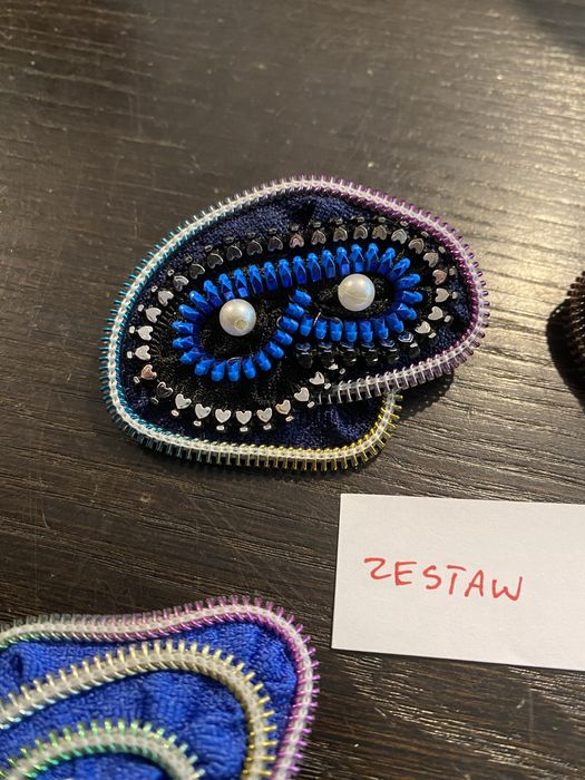 Broszki handmade z suwaków unikat zestaw 34