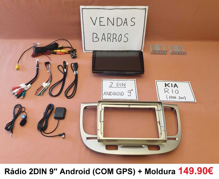 (NOVO) Rádio 2DIN 9" • Kia RIO • (De 2005 a 2017) • Android [4+64GB]