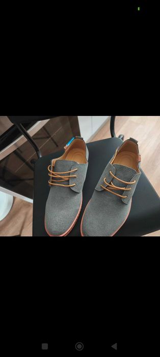 Sapatos camurça cinza/azulado